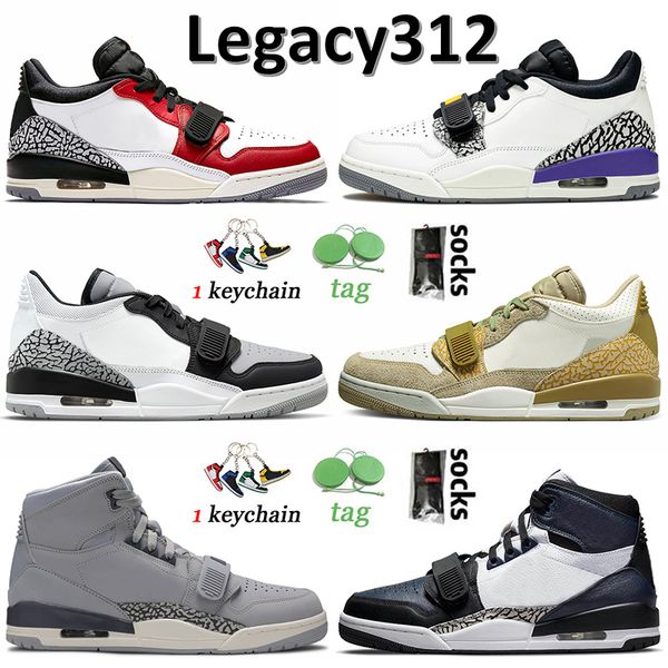 

2022 legacy 312 basketball shoes jumpman og sneakers low chicago lakers black toe light smoke grey olive gold tones midnight navy mens women