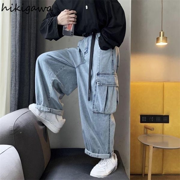 

hikigawa baggy jeans plus size vintage casual women pants harajuku y2k pockets men trousers for female clothes fashion jean 220330, Blue