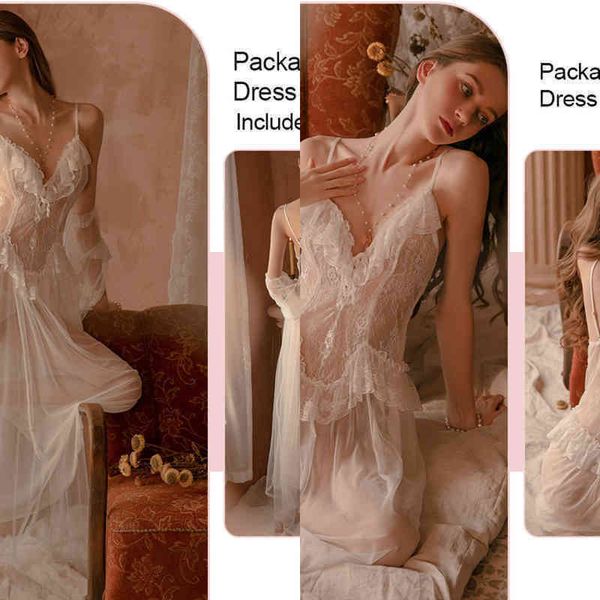 

nxy lingerie draimior new women nightdress see-through lace lingerie white tulle erotic nightgown female long night dress set g91106 1216, Red;black