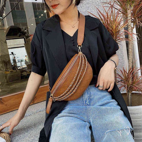 

embroidered thread bag women small fragrance style ling lattice chain waist trend simple broadband menger women's