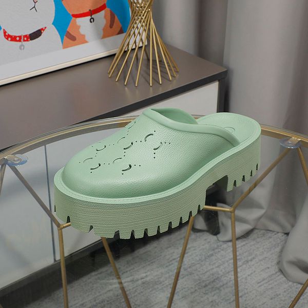 Italienische Designer-Slip-On-Sandale, Luxus-Modemarke, dicke Sohle, Damen-Sandalen, Größe 35–42, Modell LX01, Absatzhöhe 5 cm