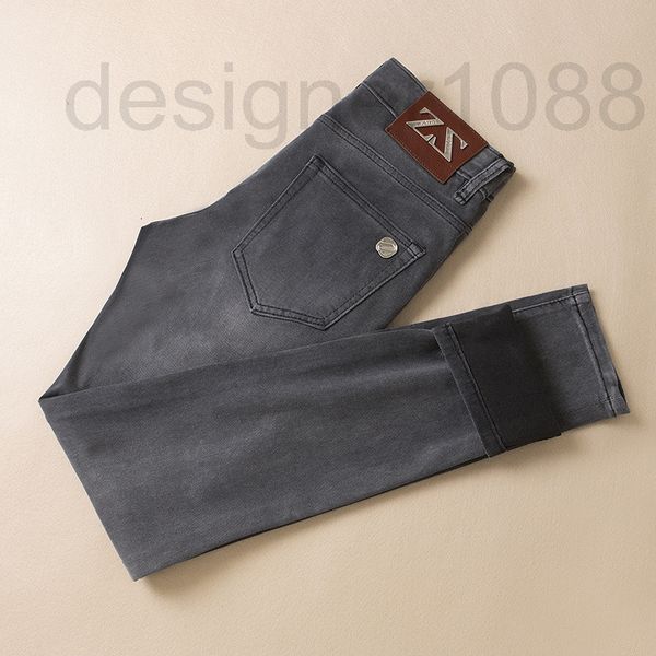 

men's jeans designer high end fashion jeans men's slim fit feet spring and summer 2022 new straight elastic pants 2tew, Blue
