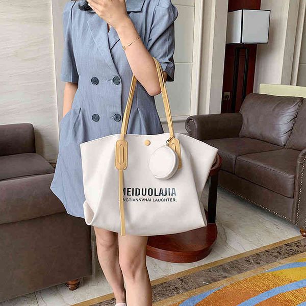 

60% off wholesale large capacity women's bag 2022 popular new fashion summer versatile shoulder msenger soft leather tote letter printe