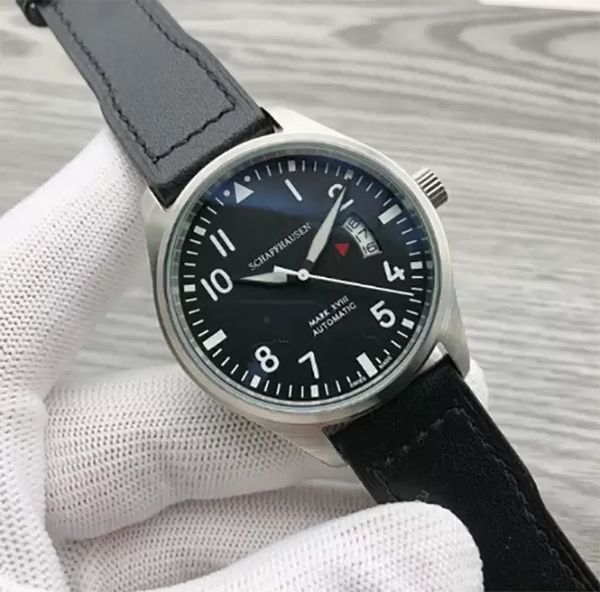 

u1 grade aaa luxury news mens watches high-end quality automatic mechanical stainless steel black leather simple 41mm pilots watch mark xvii, Slivery;brown
