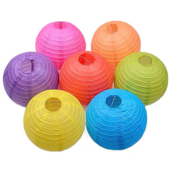 1pcs Bola de papel redonda de decoração chinesa 1PCS para festas de casamento Folding Lanternas de aniversário Birthday Babysher Supplies