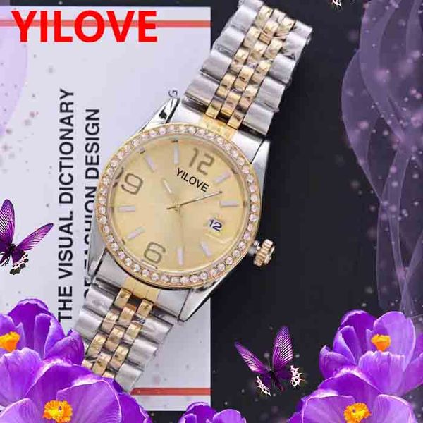 Elegante orologio da regalo per donne mature Orologio da polso con cinturino in diamanti con anello di diamanti importato in Corea Orologio da polso di marca di fascia alta di design europeo