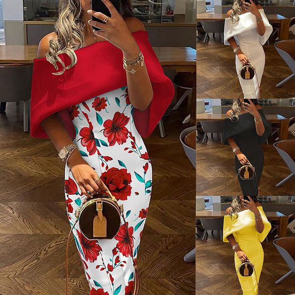 

casual dresses women summer boho long maxi dress evening party beach holiday sundress floral print elegant causal vestidocasual, Black;gray