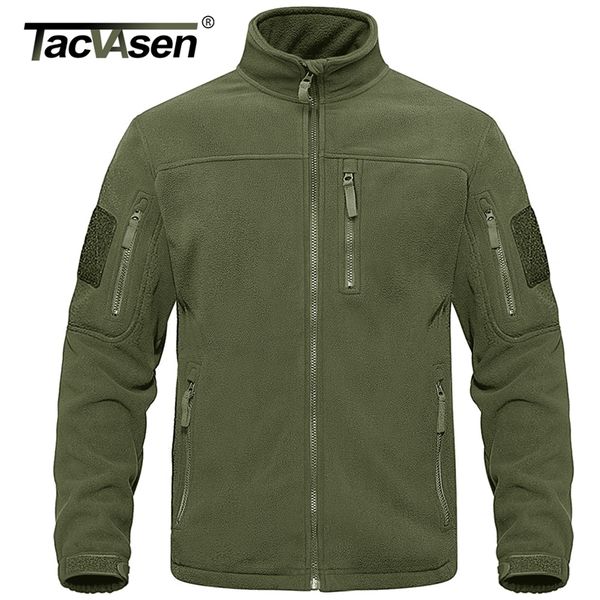 

tacvasen full zip up tactical army fleece jacket military thermal warm work coats mens safari outwear windbreaker 220727, Black;brown