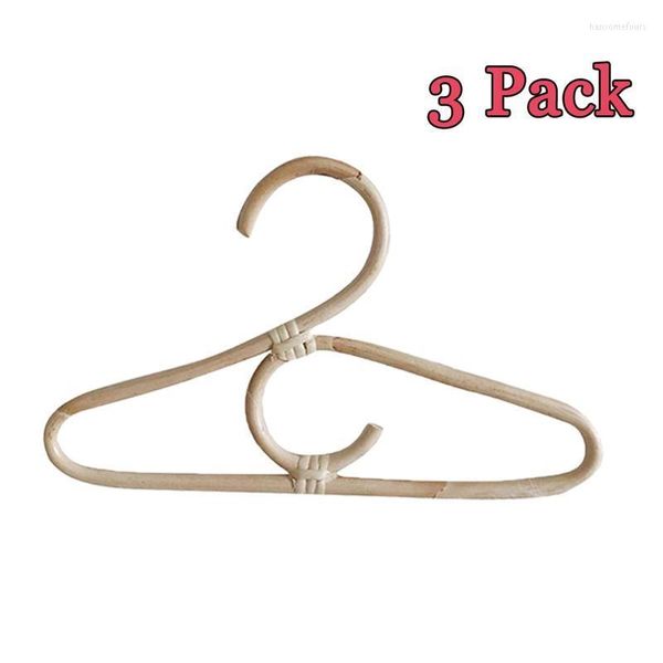 XD-3Pcs Appendiabiti in rattan Stile Abbigliamento per bambini Organizzatore Cremagliera Decorazione della stanza dei bambini Per