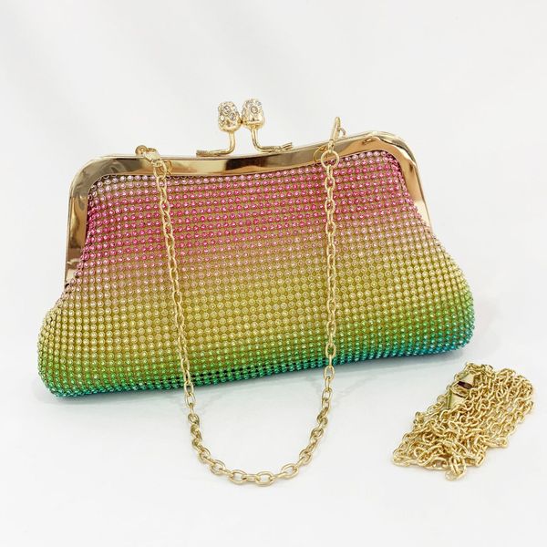 

shining diamond party purse for women storage bags wedding rainbow color 1222341