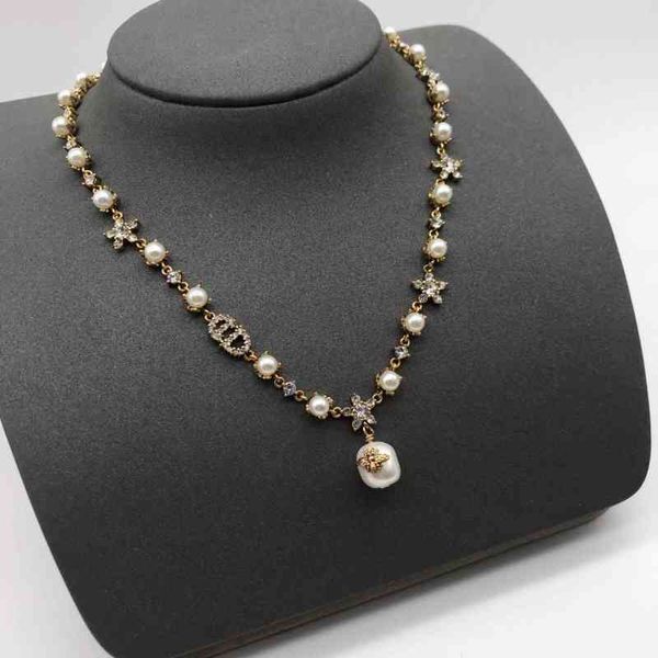 

fine 20-year new full diamond five pointed star pearl necklace, Golden;silver