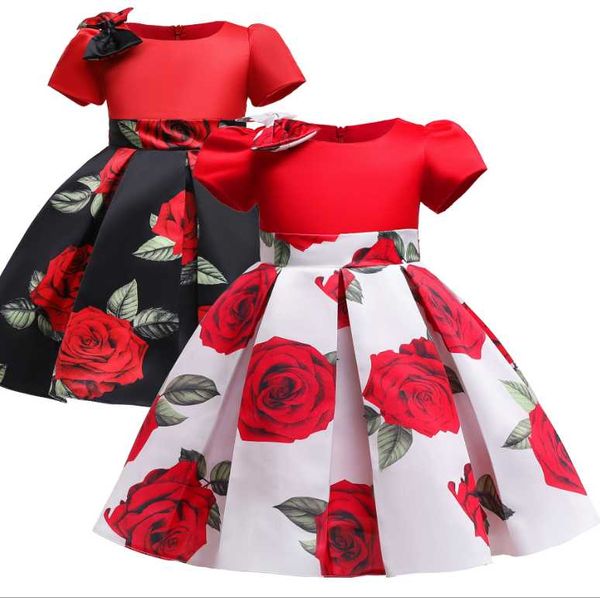 Bela flor vestido de baile elegante vestidos de dama de honra para casamento festa de aniversário kawaii tutu vestido para 2-10 anos de idade meninas