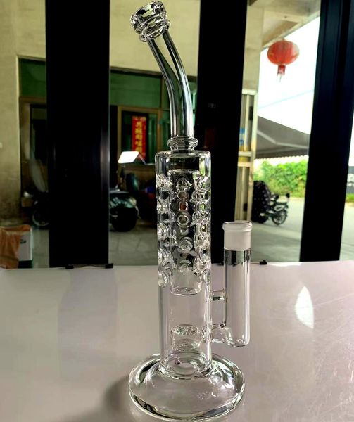 Bong in vetro Bong a gravità tubi dell'acqua Narghilè tornado bong raccogli cenere Porta bolle d'aria per trapano a olio addensato perforato di alta qualità 13,8 pollici. Altezza totale 18,8 porte