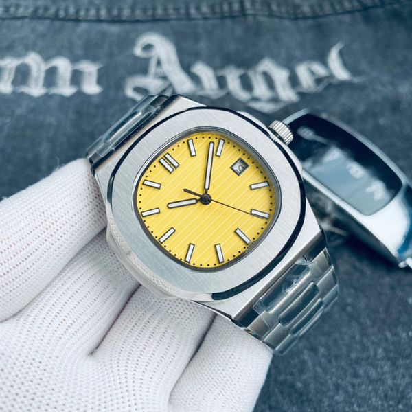 

mens watches automatic movement 40mm stainless steel strap male waterproof luminous sapphire wristwatches gift montre de luxe, Slivery;brown