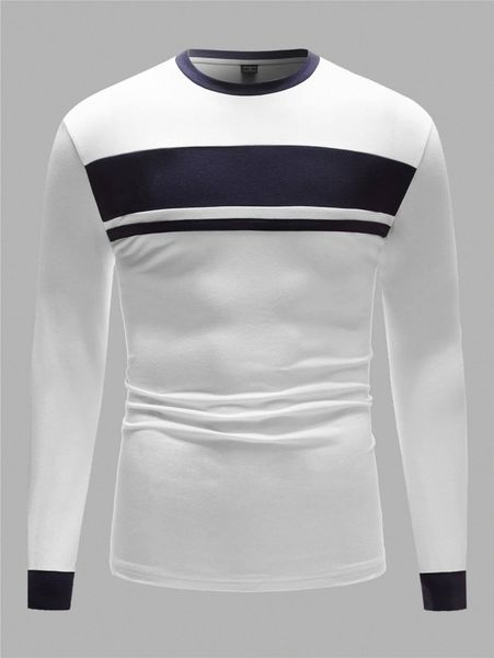

men contrast trim two tone u318#, White;black