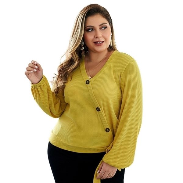 

chrleisure large size woman clothing sweater autumn winter warm vneck sweaters 4xl sweater oblique button big size y200720, White;black