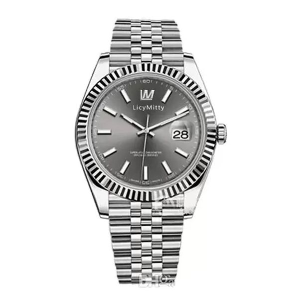 

v3 automatic 2813 mechanical watch for men big magnifier datejust 41mm stainless steel sapphire solid clasp president mens wat250o, Slivery;brown