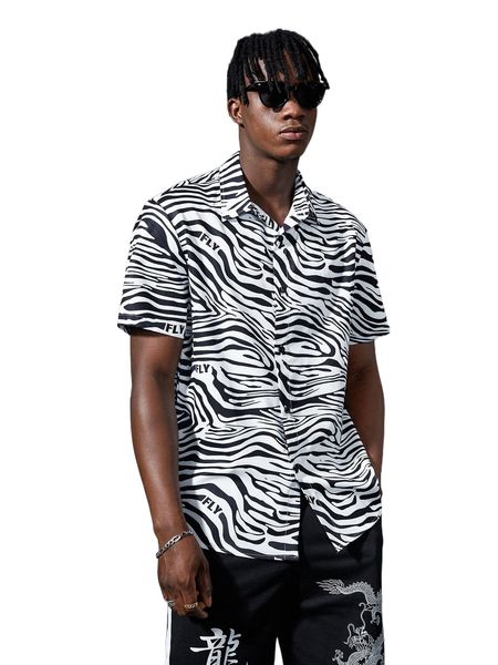 

men zebra striped print shirt without tee y2jf#, White;black
