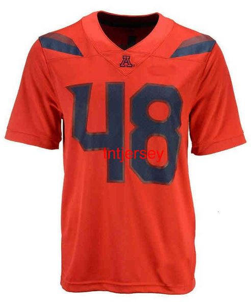 Mit Ucuz Özel Arizona Wildcats Rob Gronkowski #48 Erkek Kırmızı NCAA Jersey Dikişli Erkek Kadın Gençlik Futbol Forması XS-5XL