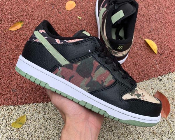 

sb low se black multi camo shoes black-oil green white shoe outdoor sneakers for women men size us 4-13 eur 36-47