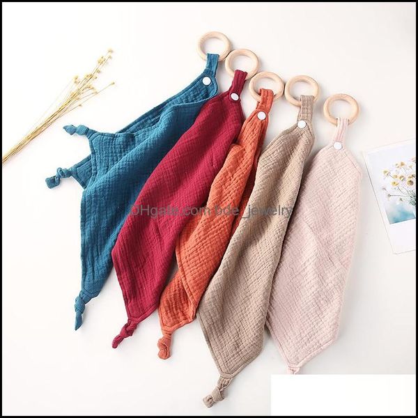 

towels robes gauze wooden ring toddler toy pacify appease towel handkerchief comforters muslin soft baby sec bdejewelry dhsqz