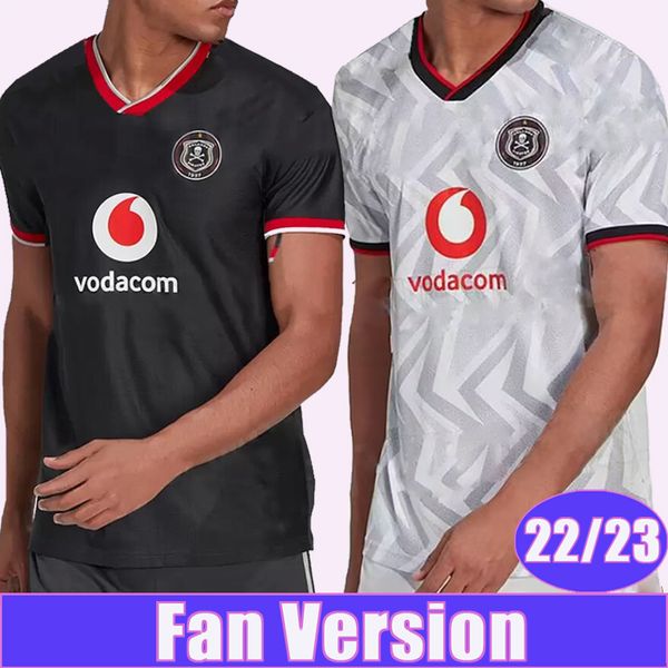 

22 23 orlando pirates pule mens soccer jerseys mosele o mabasa nyauza lorch monyane home black away football shirt short sleeve uniforms