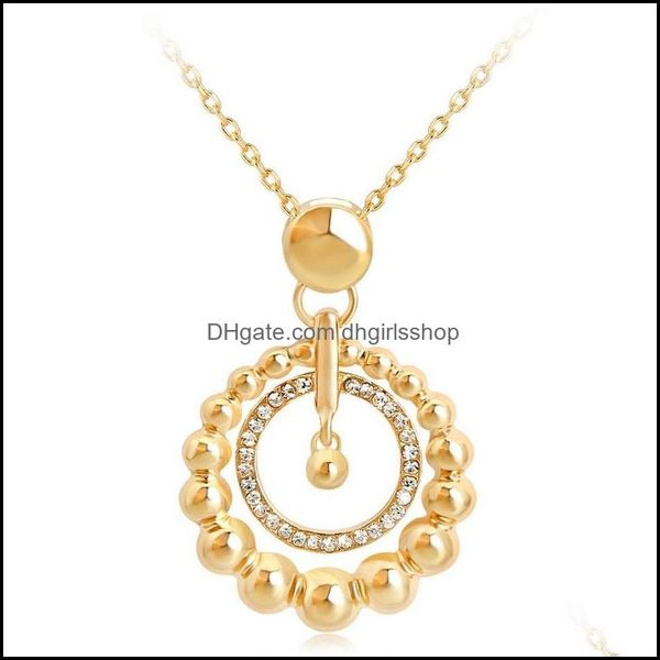 

pendant necklaces pendants jewelry fashion gold color round for women necklace female crystal cu dh9c1, Silver