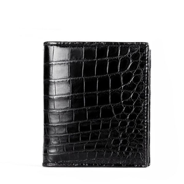 

short genuine crocodile wallet men leather slim purse 2022 specail sale fashion brand wallets bifolds male gifts, Red;black