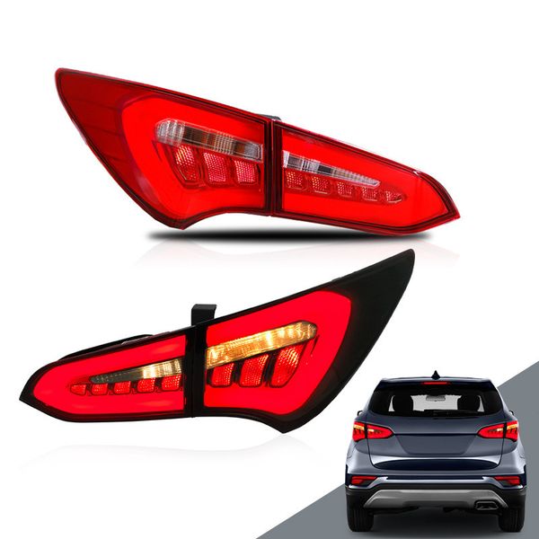 Автомобильный светильник светодиодный поворот сигнал для Hyundai Santafe 2014-18 Light Guide Taillight Assemblight Light Reversing тормозные зажигания