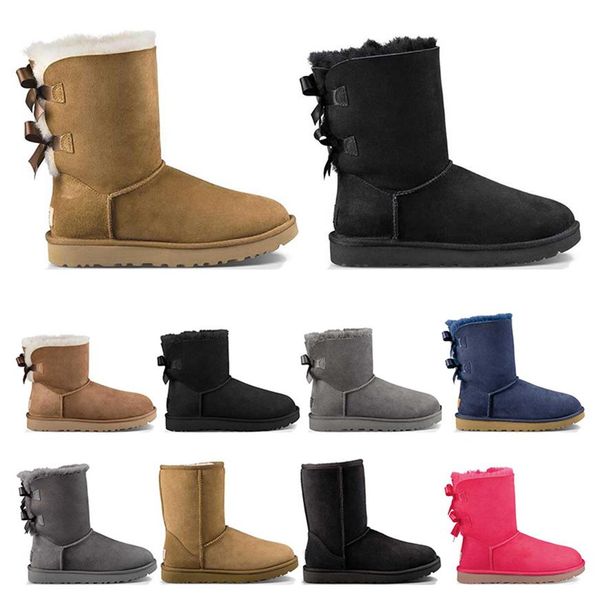 

2023 designer women snow boots black chestnut rose pink navy bule grey fashion classic ankle short boot womens ladies girls bootie234g