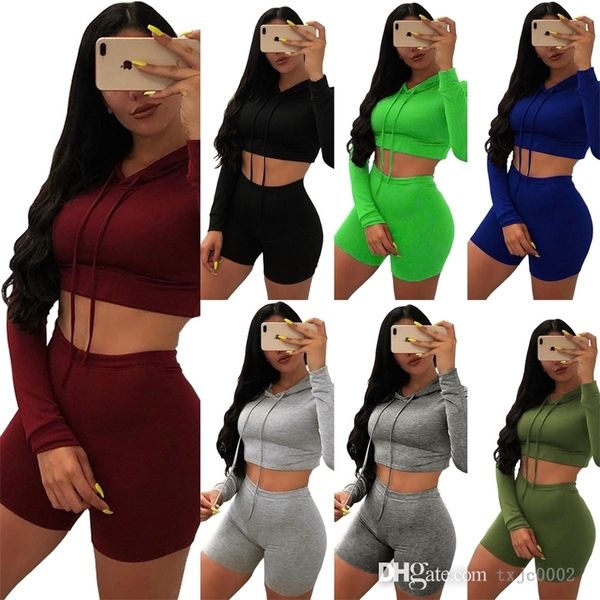 

designer women hoodies tracksuits fashion sports fitness hooded shorts suit 2 piece short pants outfits ladies swimsuit, Gray