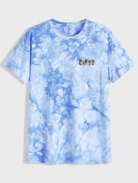 

men cartoon graphic tie dye tee t6jp#, White;black