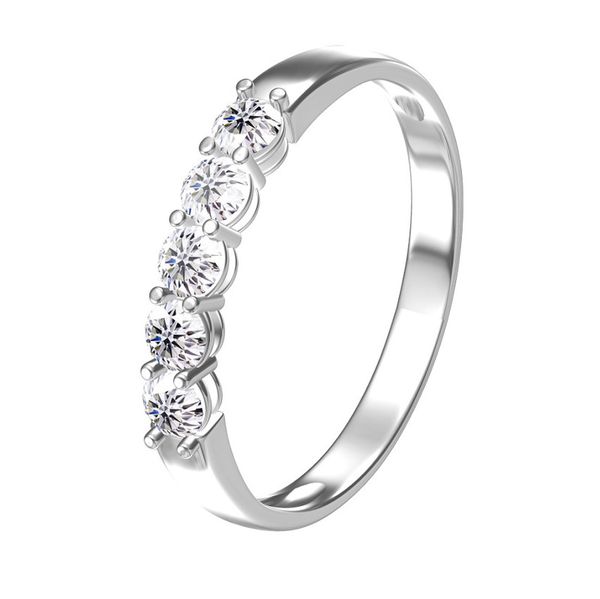

aeaw 14k white gold 0.1ct 3mm total 0.5ctw df round cut engagement&wedding lab grown diamond band ring for women 220506, Slivery;golden