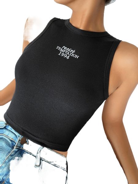 

letter embroidery crop tank p8ur#, White