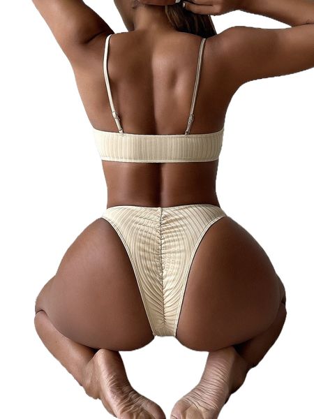 

color block v wired bikini swimsuit y3vn#, White;black