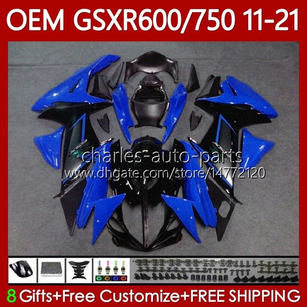 Fairings de injeção para Suzuki GSXR 600 750 cc K11 750cc 600cc GSXR600 11 12 13 14 15 16 121No.100 GSXR-600 preto GSXR750 2017 2019 2020 2021 GSXR-750 11-21