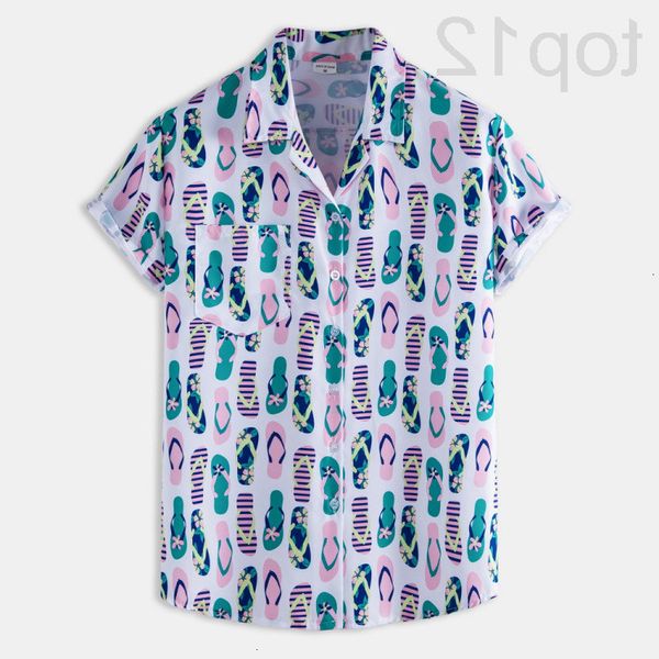 

men's casual shirts designer menswear 2022 hawaiian beach style summer cuban collar printed short sleeve pants casual set ok2z, White;black