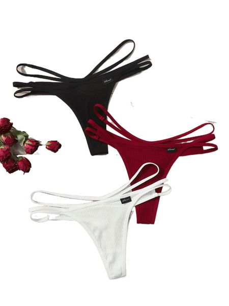 

3pack cut-out panty 36f8#, Black;red
