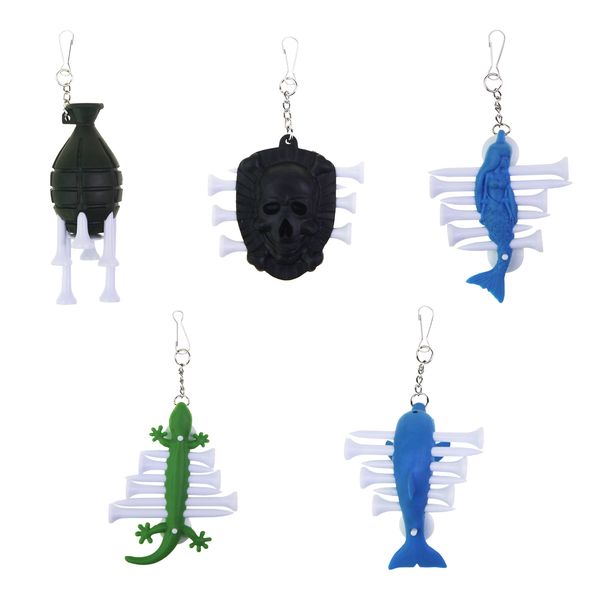 

new 6 tee golf tee holes keychain golf tees holder easy to organizer novelty keychain accessory bag golf tee storage keychain