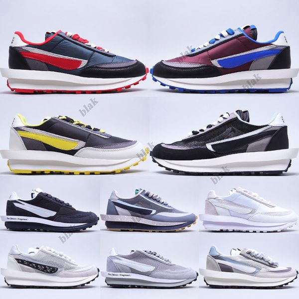 

undercoverx ldwaffle men women running shoes white nylon bright citron night maroon team royal pine green outdoor sneakers size, Black