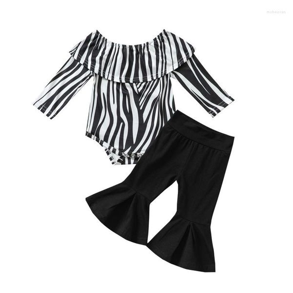 Kleidungssets Mode Baby Kleidung Set Frühling Herbst Zebra Muster Langarm Body Tops Hosen 2 Stücke Kinder Mädchen OutfitKleidung