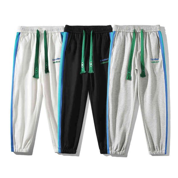 

men's clothing brand 2022 spring and summer men's casual pants korean version slim fit fashion loose, Black