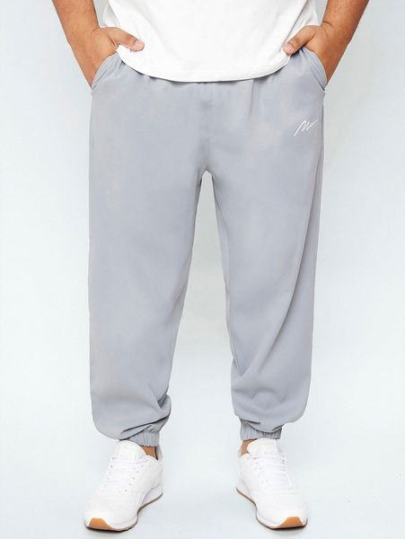 

extended sizes men letter graphic pants x7z6#, Black