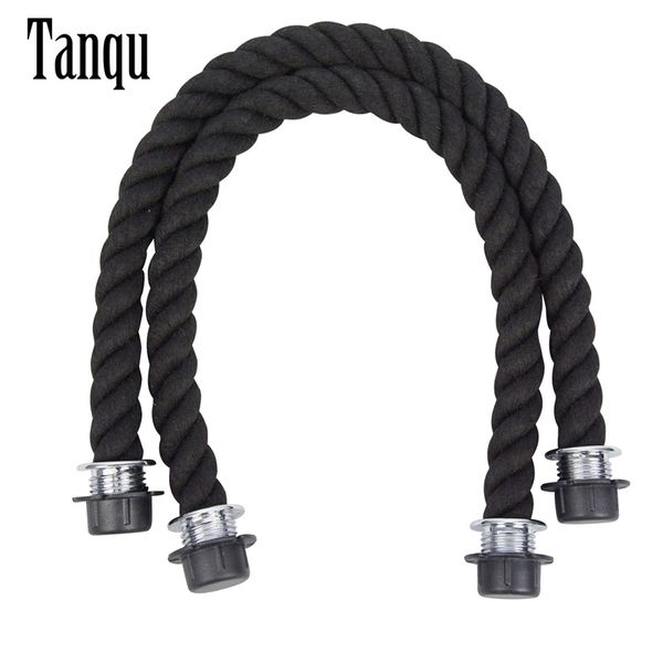 

new tanqu 1 pair long short black natural hemp rope handle for o bag obag women handbag classic mini eva bag 210302