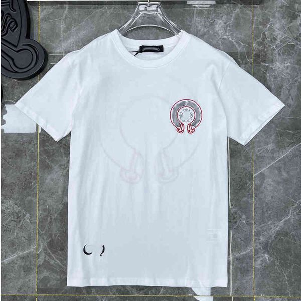 

luxury men's summer t shirts brand ch man t-shirt fashion women cross sanskrit tees letter horseshoe short sleeve designer tshirts boy, White;black