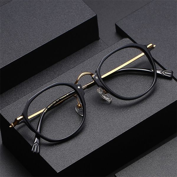 

eyeglasses 80% off plate titanium frame can be equipped with myopia men's and women's optical glasses and personalized polygonal s, White;black