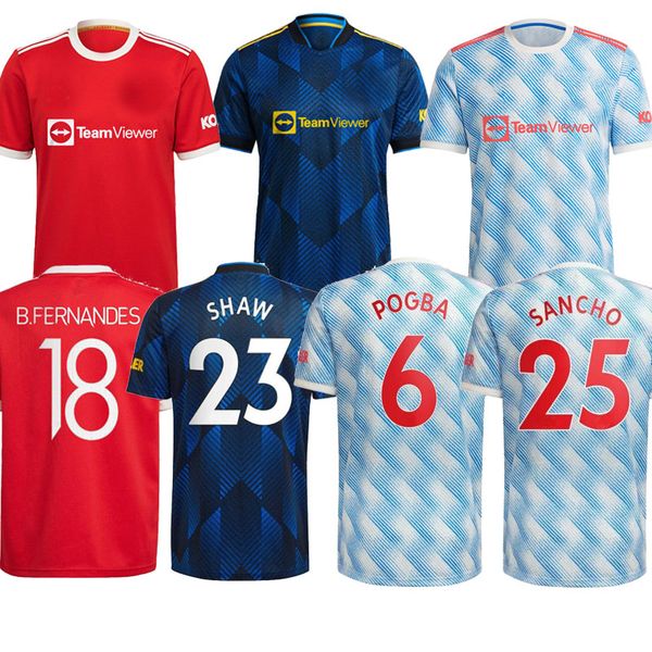 

ronaldo 21 22 sancho rashford jerseys 2021 2022 manchester pogba cavani martial shaw van de beek b. fernandes united greenwood utd soccer fo, Black;yellow