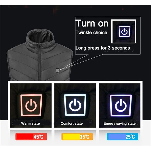 

winter casual techwear waistcoat cotton heated vest utility men vests femme veste homme hiver winter clothing windbreaker man 201128, Black;white