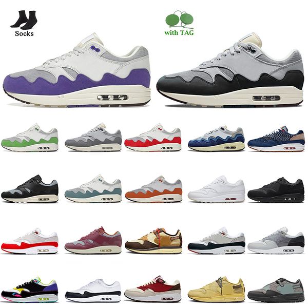 

og 1 running shoes cactus jack 87 women mens trainers sports baroque brown saturn gold patta black grey waves monarch purple red university