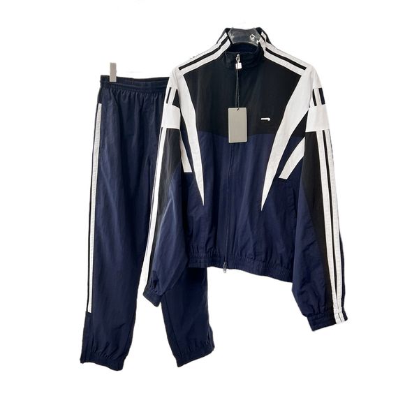 

paris men's women's tracksuits designer classic contrast zip-up jacket activewear pants set letters logo embroidery coat,quality, Gray